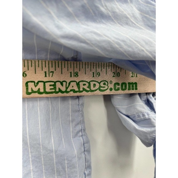 HALOGEN Womens Size XS Blue White Striped Tie 3/4 Sleeve Off Shoulder Top - Picture 4 of 6